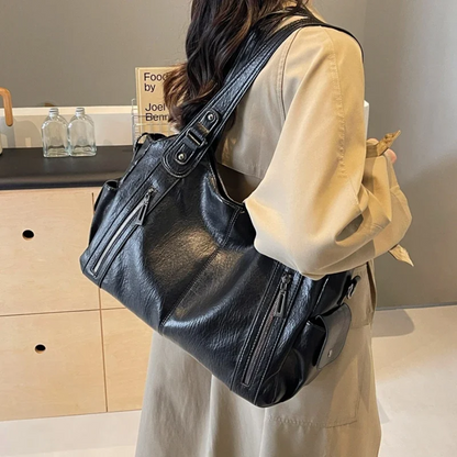 UMA - DUAL ZIPPER LARGE CAPACITY SHOULDER BAG