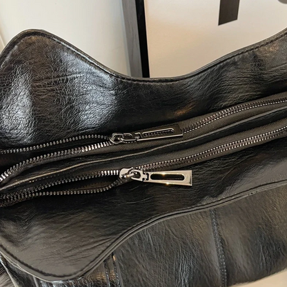 UMA - DUAL ZIPPER LARGE CAPACITY SHOULDER BAG