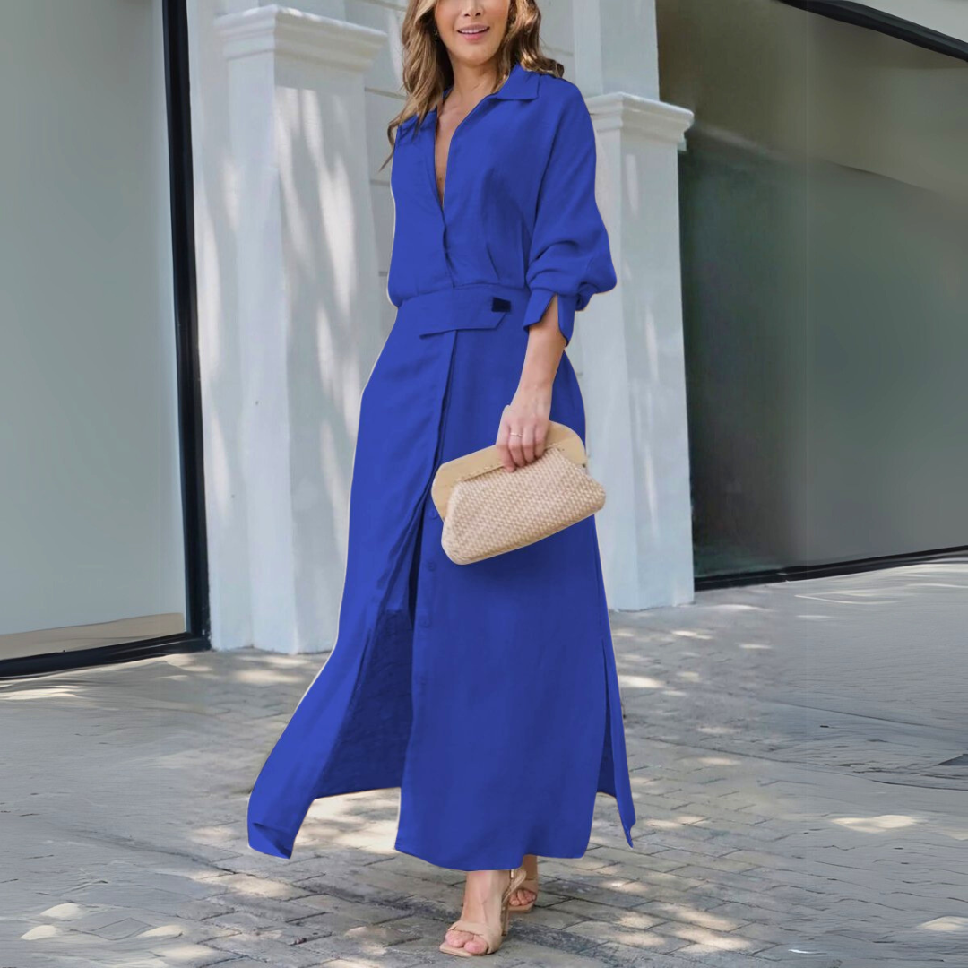 CONSTANZA | ELEGANT V-NECK MAXI DRESS
