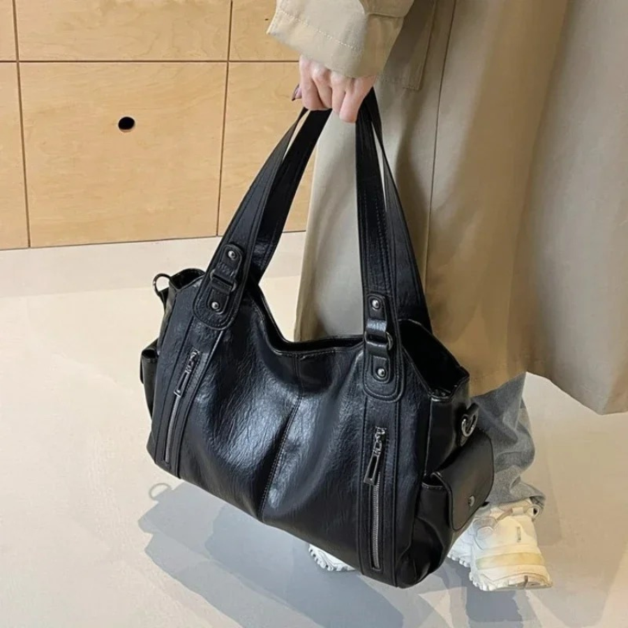 UMA - DUAL ZIPPER LARGE CAPACITY SHOULDER BAG