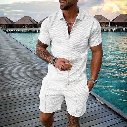 TIM | INFINITE WHITE POLO SHIRT & SHORTS SET