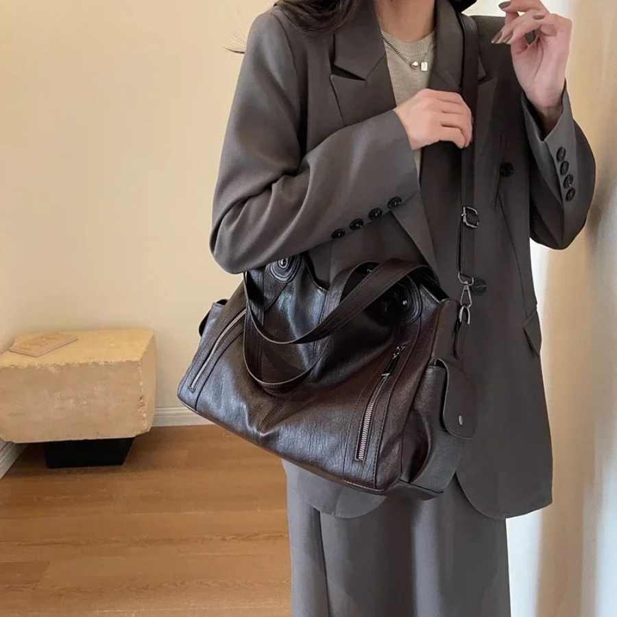 UMA - DUAL ZIPPER LARGE CAPACITY SHOULDER BAG