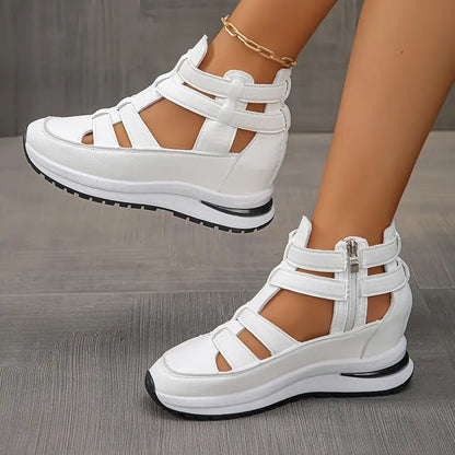 YVETTE | LIGHTWEIGHT WEDGE SANDALS WITH SIDE ZIP