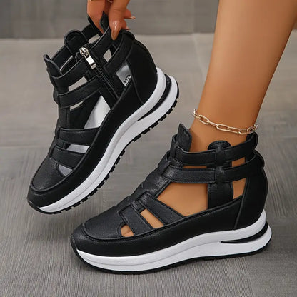 YVETTE | LIGHTWEIGHT WEDGE SANDALS WITH SIDE ZIP