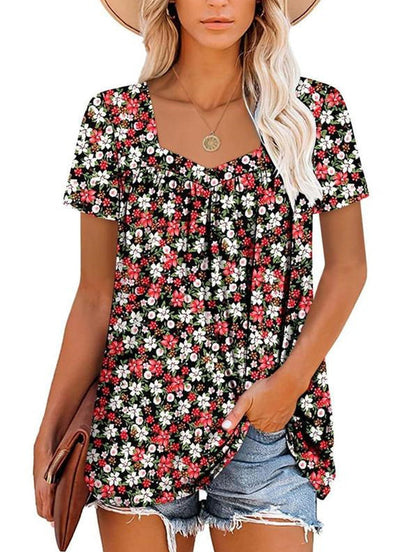 MAVIS | COSY SHORT-SLEEVE PRINTED TOP