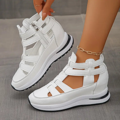 YVETTE | LIGHTWEIGHT WEDGE SANDALS WITH SIDE ZIP